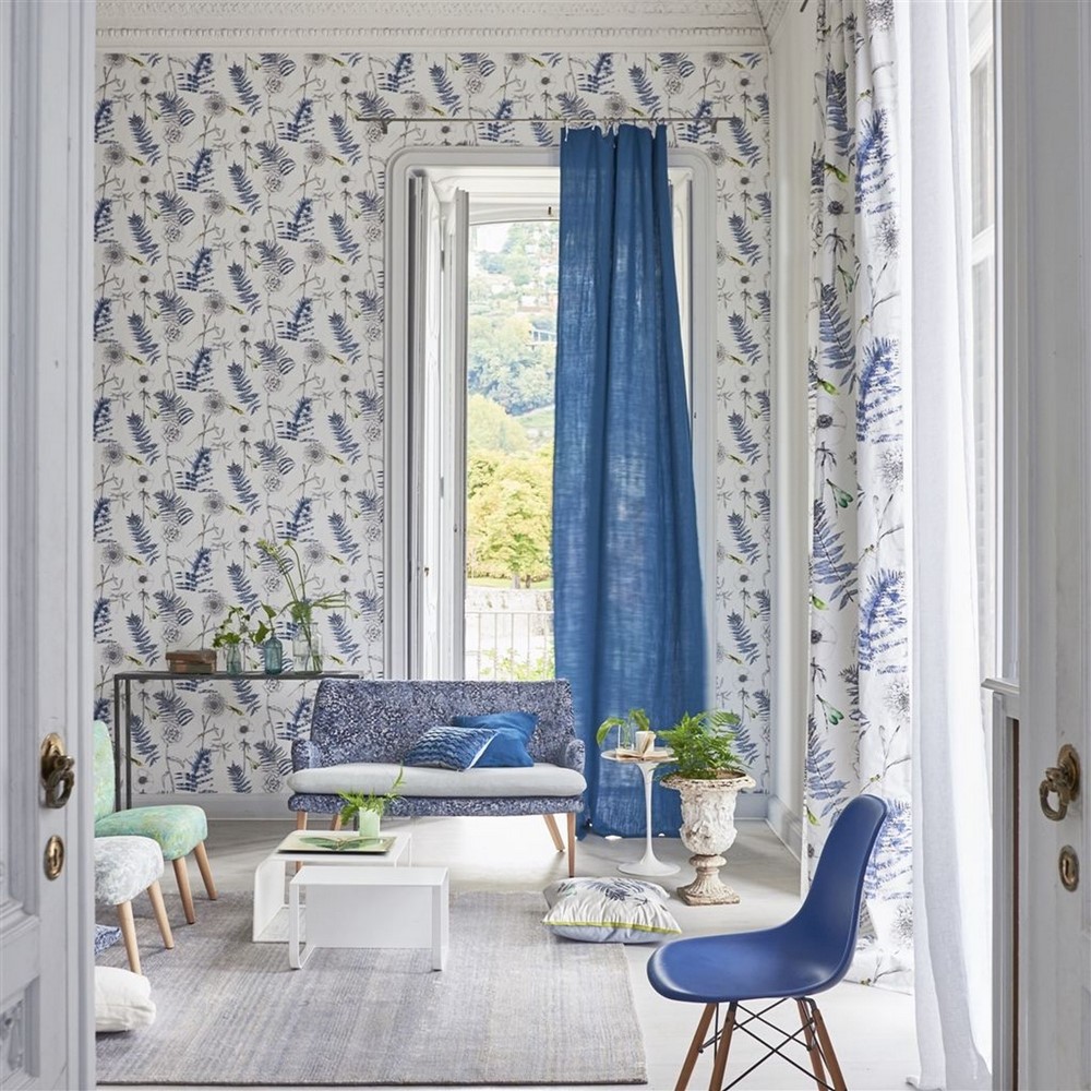 Acanthus Wallpaper PDG1022 by Designers Guild in Indigo Blue